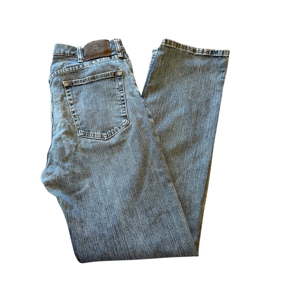 Wrangler Mens Jeans 34x32 Blue Straight Leg Medium Wash Denim
